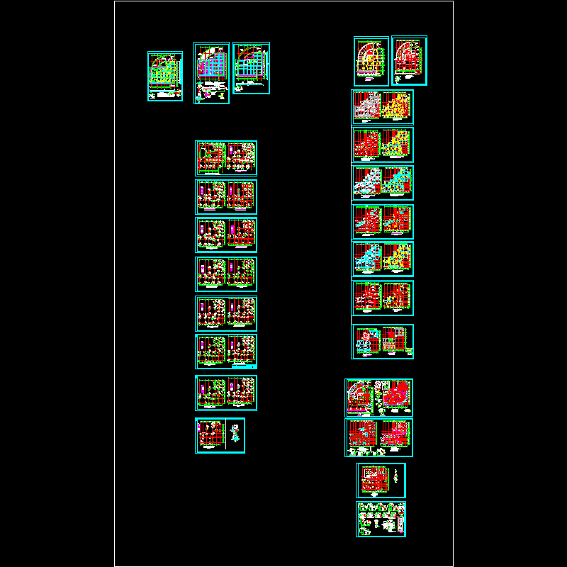 19层底框商铺住宅楼结构CAD施工图纸(dwg)(筏形基础)(二级结构安全)