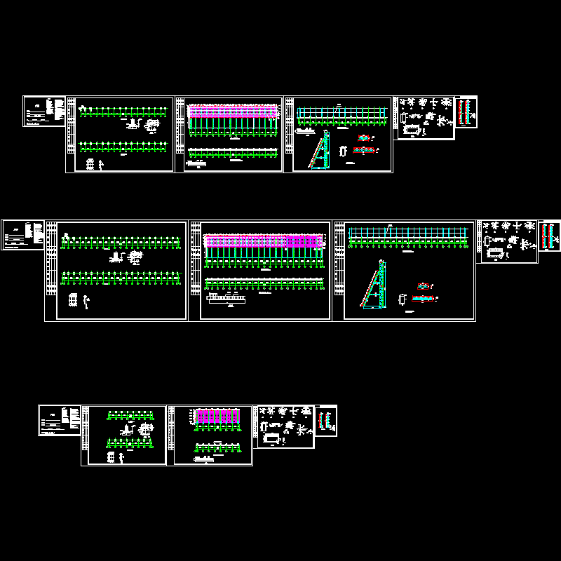 钢结构组合柱广告牌CAD施工图纸(dwg)(7度抗震)(丙级独立基础)