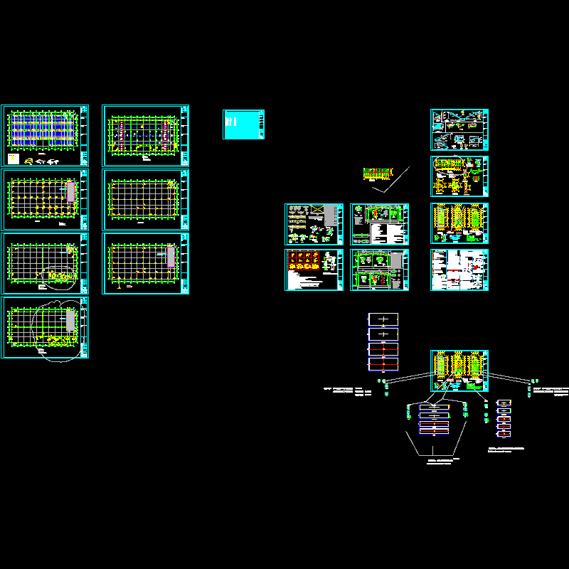 物流仓库结构CAD施工大样图(dwg)(7度抗震)(桩基础)(二级结构安全)