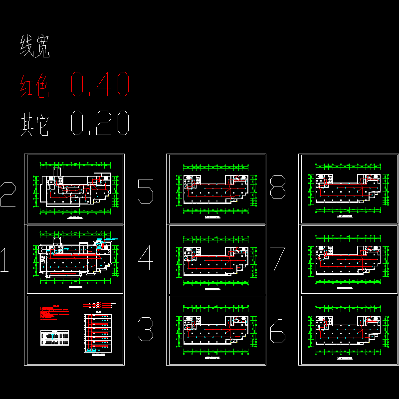 消防自动报警及联动平面CAD图纸(dwg)