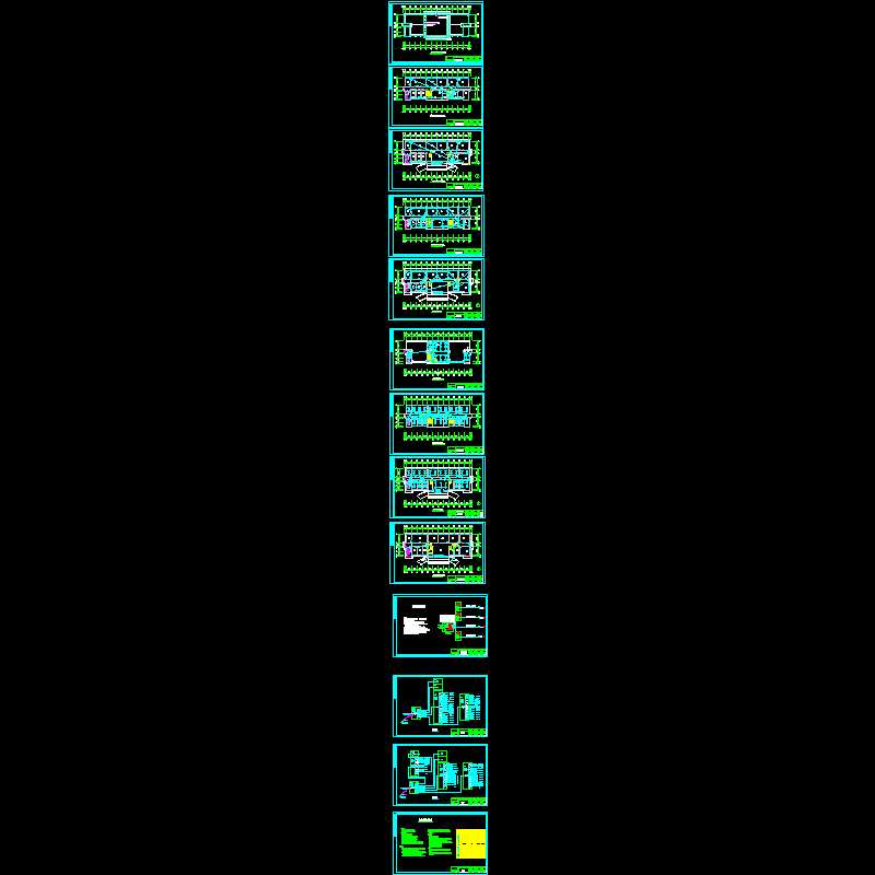 [CAD图]公司4层办公楼电气设计(dwg)