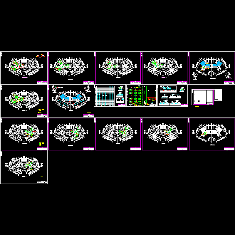 [CAD图]19层住宅电气(dwg)