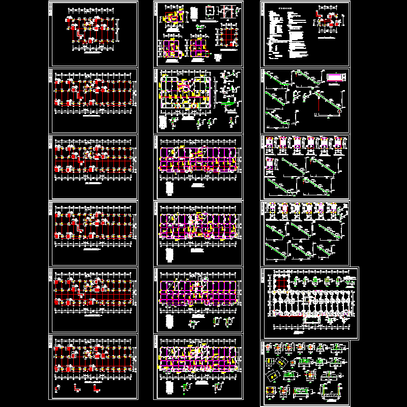 办公楼结构CAD施工图纸(dwg)