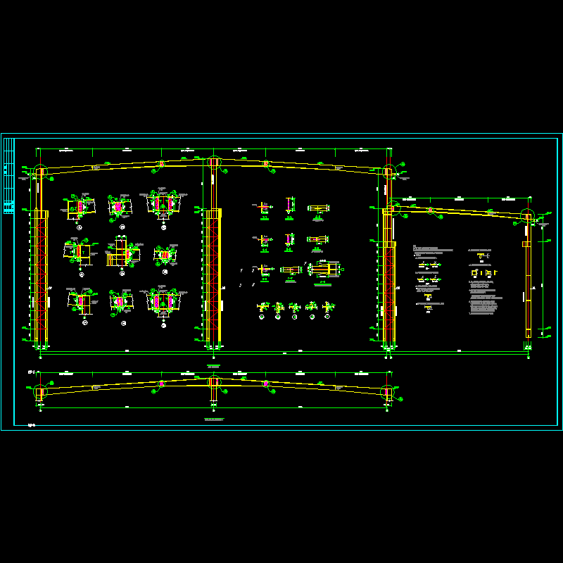 门式刚架构造CAD详图纸(dwg)