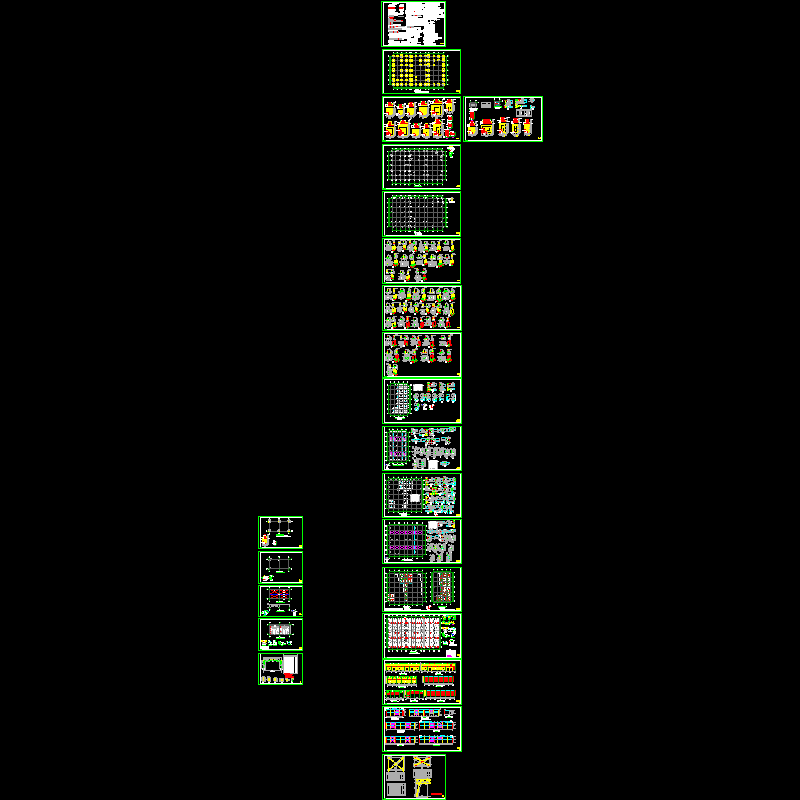 单层钢框架4S店结构CAD施工图纸(民用建筑设计)(dwg)(7度抗震)