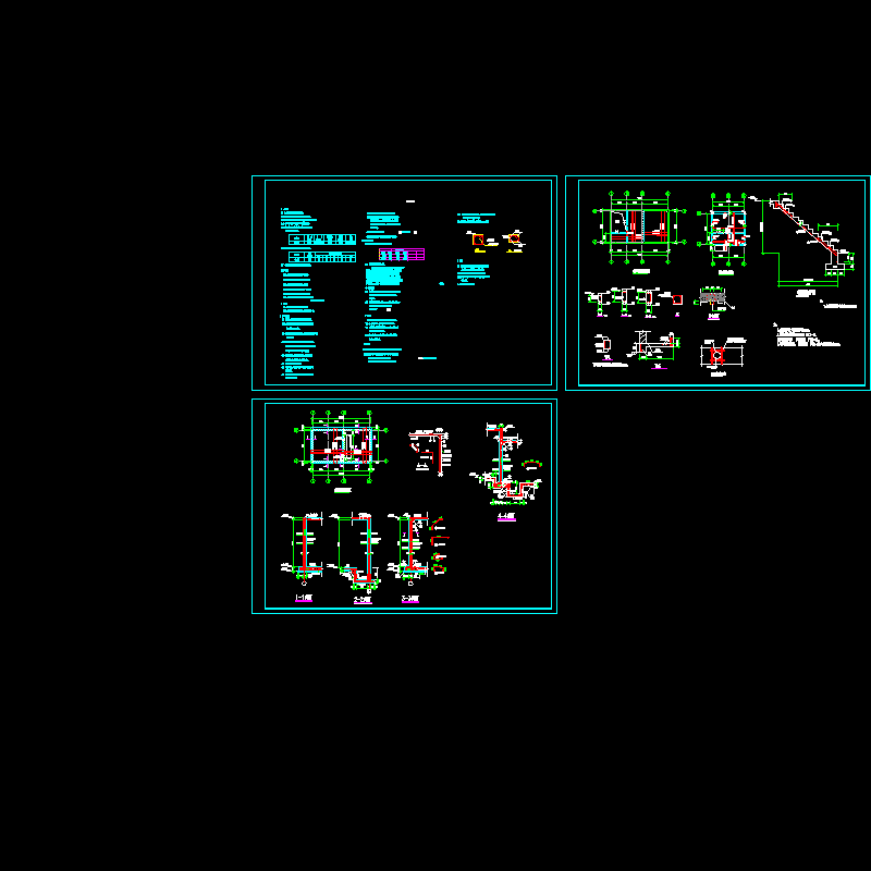 加油站消防水池CAD图纸(dwg)