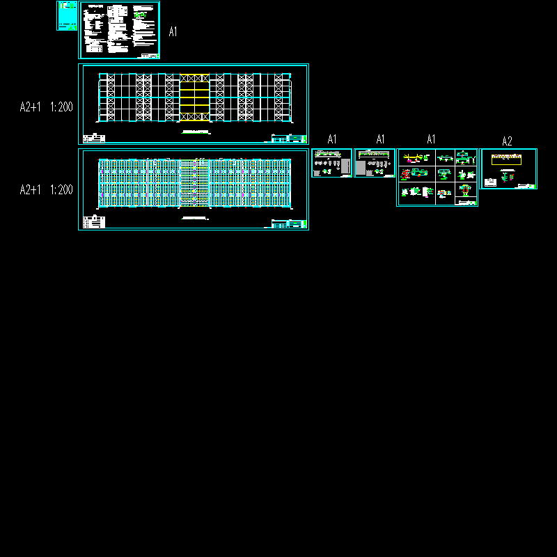 厂房结构设计CAD图纸(dwg)(6度抗震)