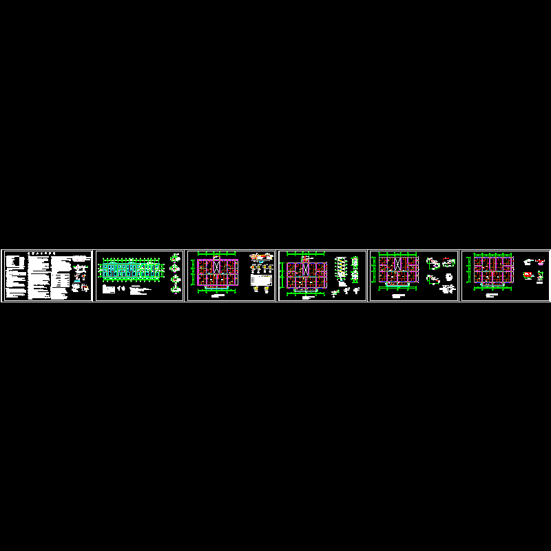 6层住宅砖混结构设计CAD施工图纸(dwg)(7度抗震)(丙级条形基础)