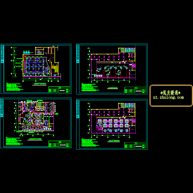 2层餐饮店商用空调布置CAD图纸(dwg)
