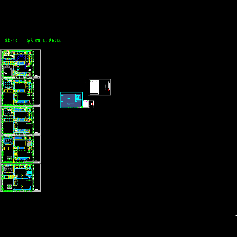 多层教育建筑通风防排烟系统设计CAD施工图纸(dwg)