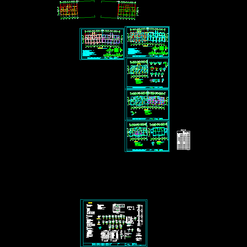 2层民用住宅结构CAD施工图纸(dwg)(7度抗震)(桩基础)(二级结构安全)