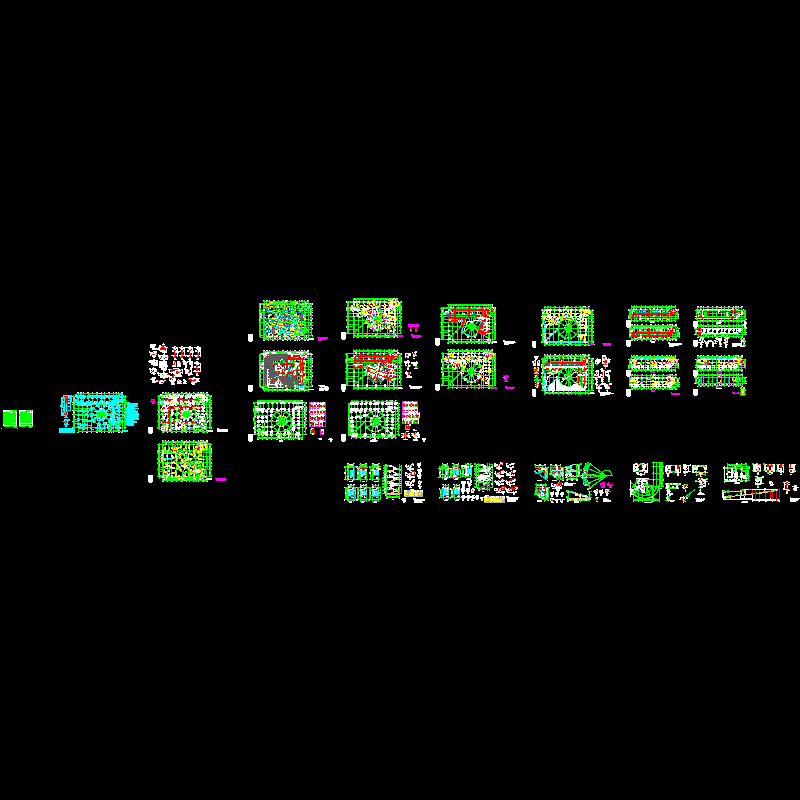 小学行政综合楼框架结构CAD施工图纸(dwg)(桩基础)(二级结构安全)