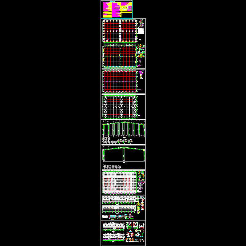 48米跨门式刚架厂房结构CAD施工图纸(dwg)(二级结构安全)