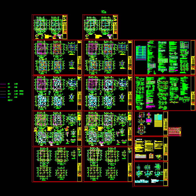 3层花园别墅结构CAD施工图纸(dwg)(6度抗震)(丙级桩基础)(二级结构安全)