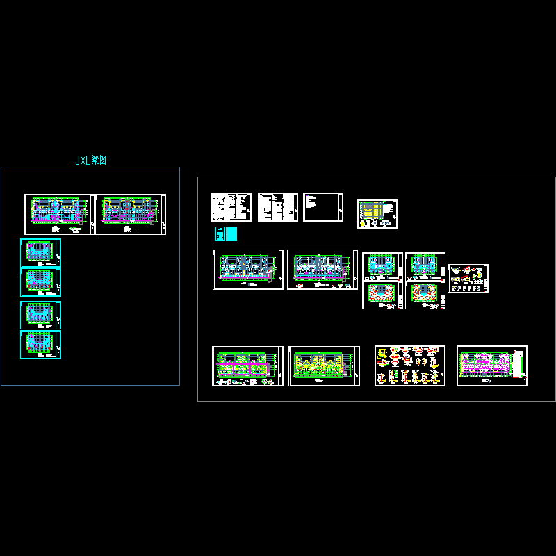 4层框架住宅结构CAD施工图纸(dwg)(7度抗震)(丙级筏形基础)