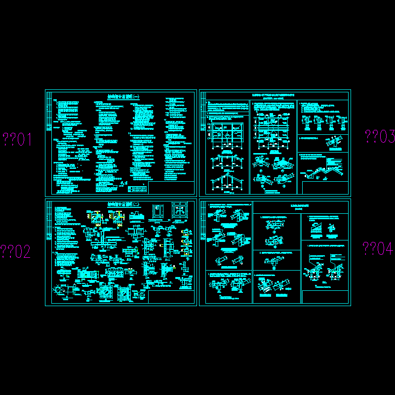 [CAD图]别墅结构设计说明(dwg)