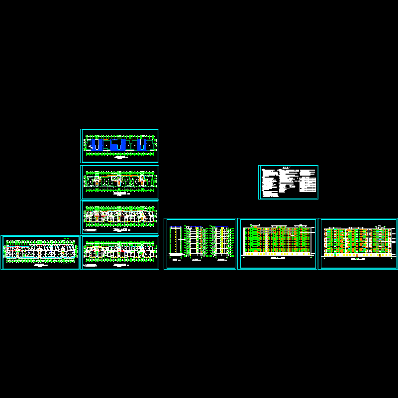 11层框架结构建筑CAD图纸(dwg)