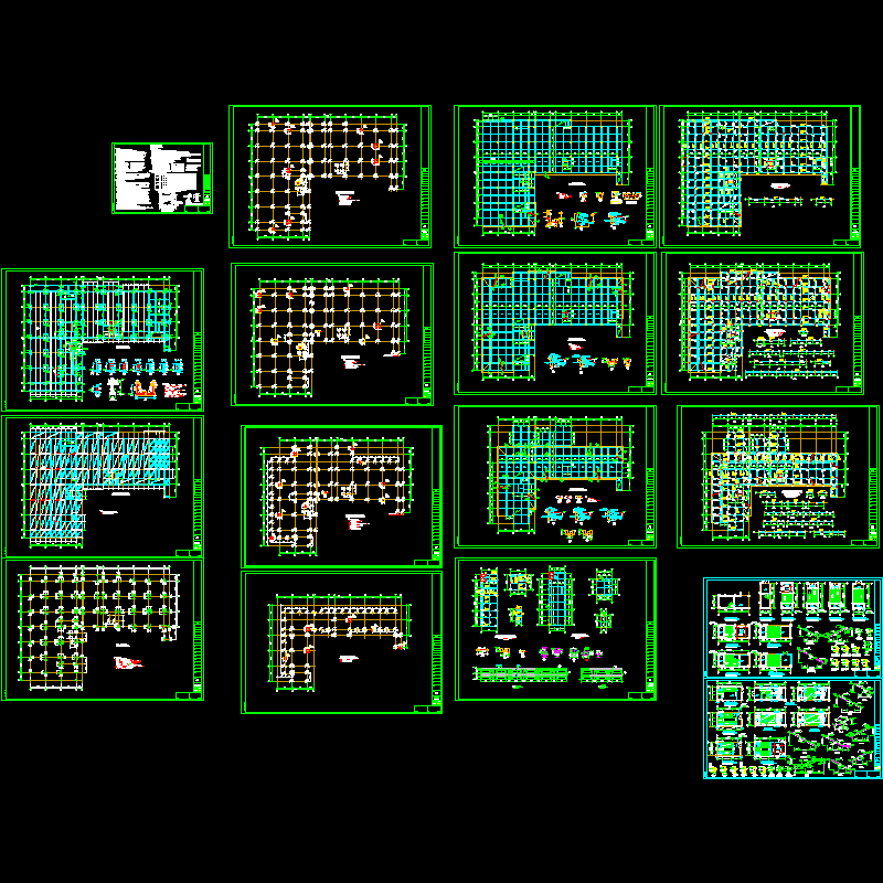 厂房结构（L形框架结构）CAD图纸(dwg)