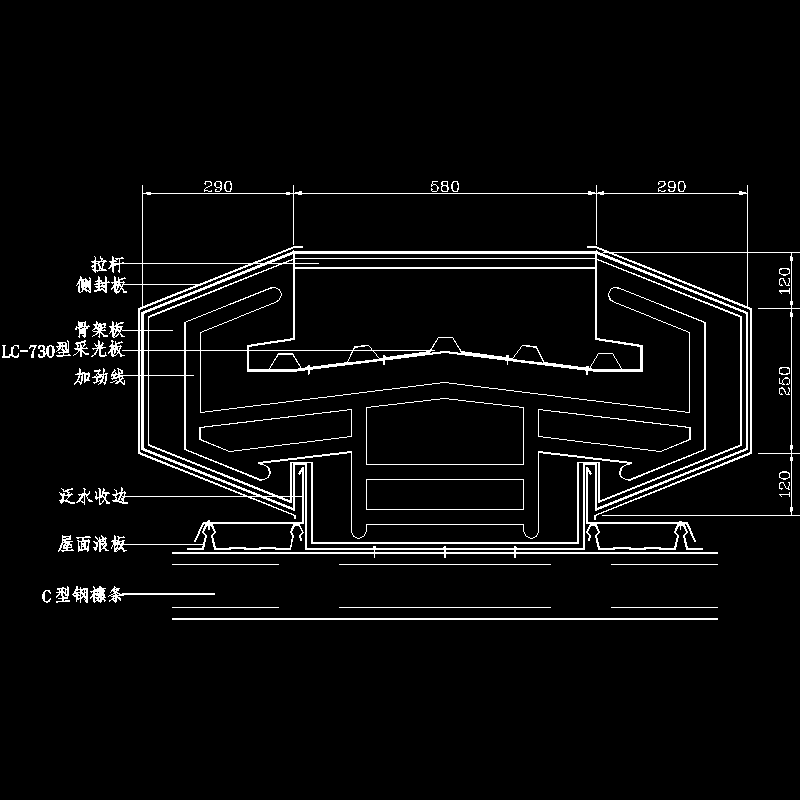 DK-600通风器节点构造CAD详图纸(dwg)