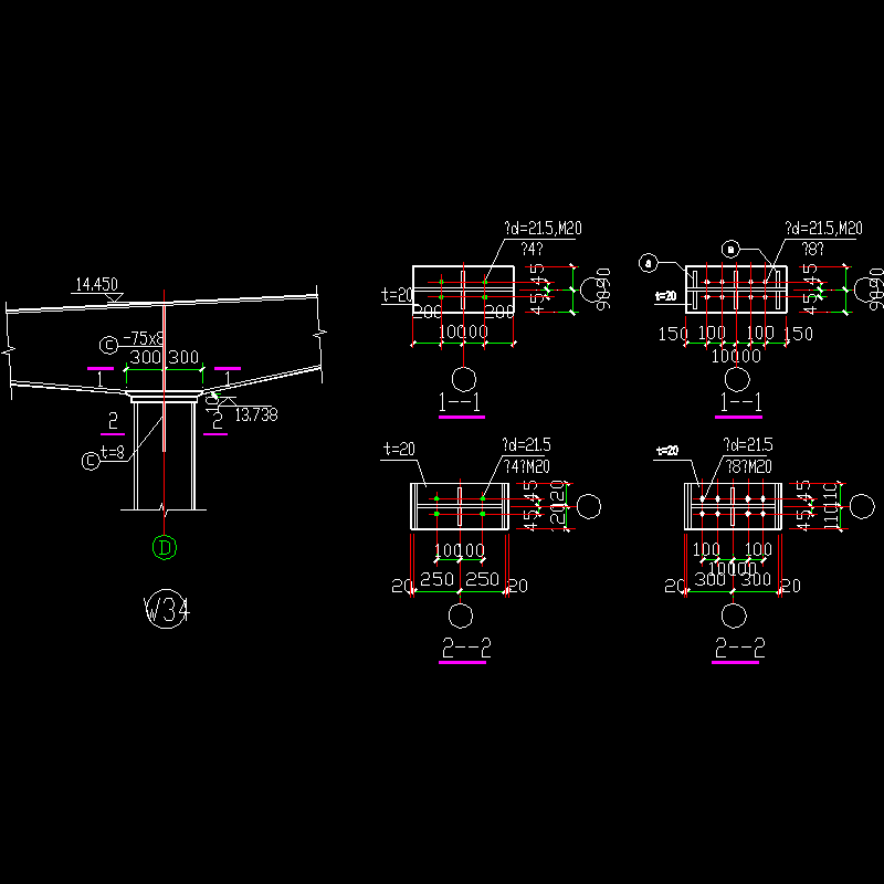 中梁柱节点构造CAD详图纸(10)(dwg)