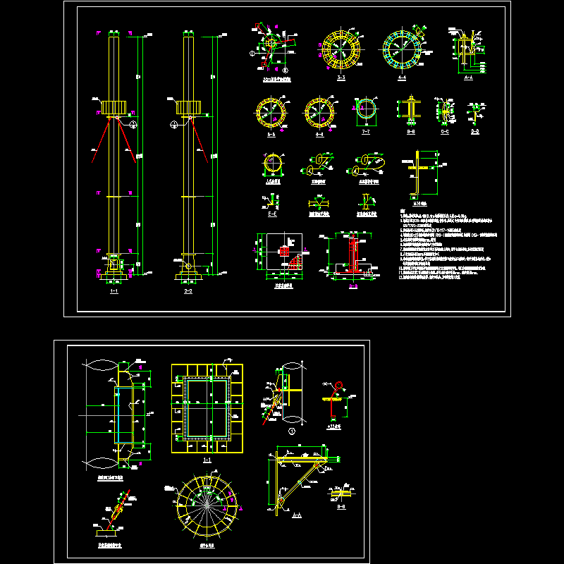 30米拉索钢结构CAD施工图纸(dwg)