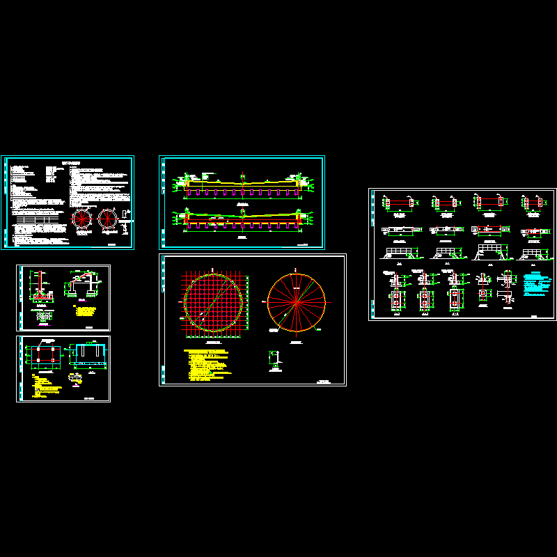 大型罐基础结构设计CAD施工图纸(dwg)