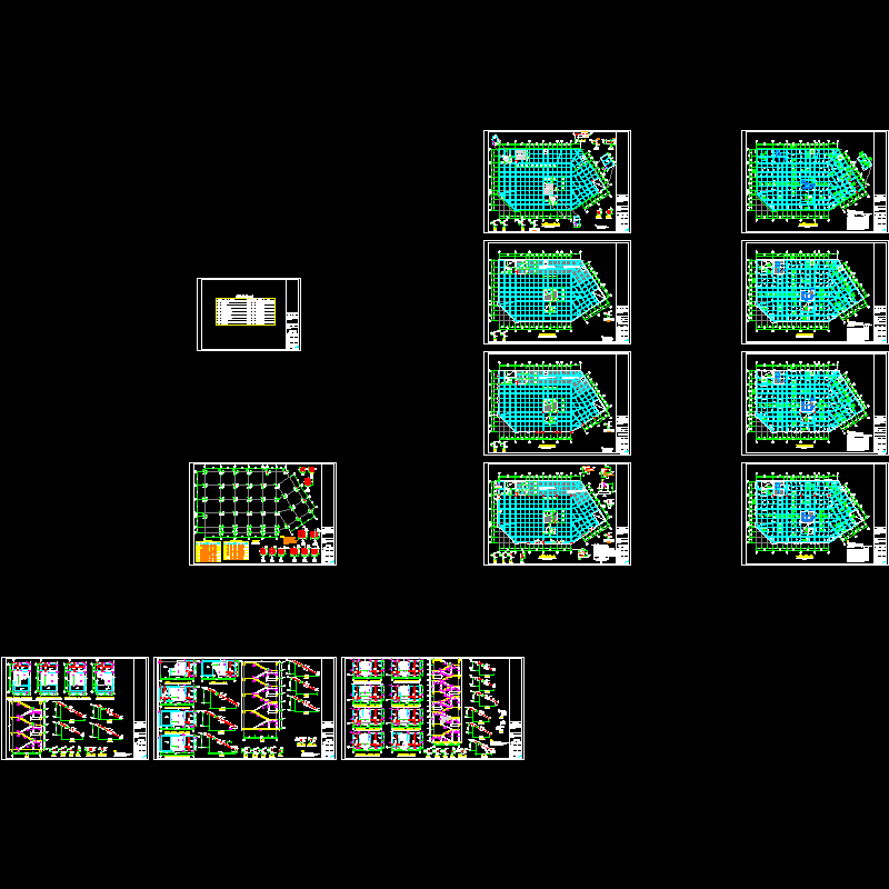 4层框架安置房结构CAD施工图纸(dwg)(二级结构安全)