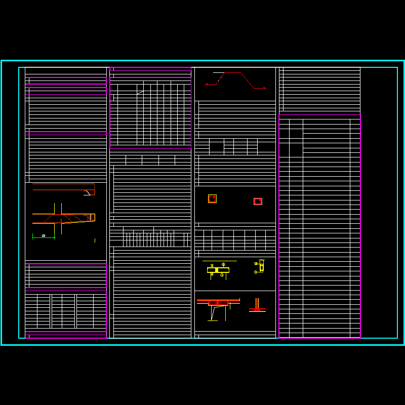 [CAD图]框架教学楼结构设计说明(dwg)