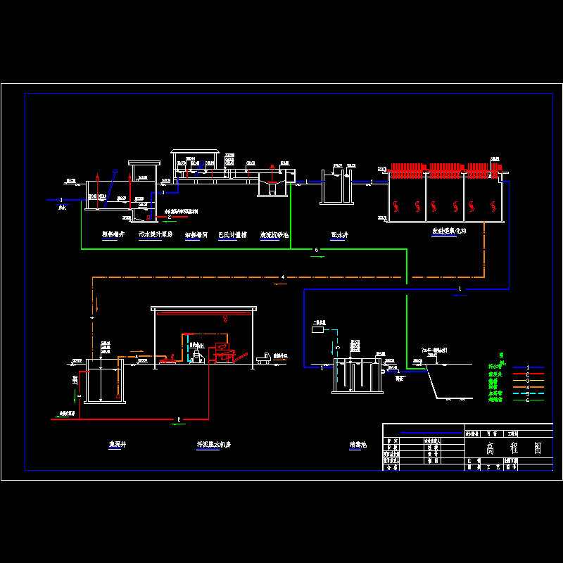 污水处理高程图-氧化沟.dwg