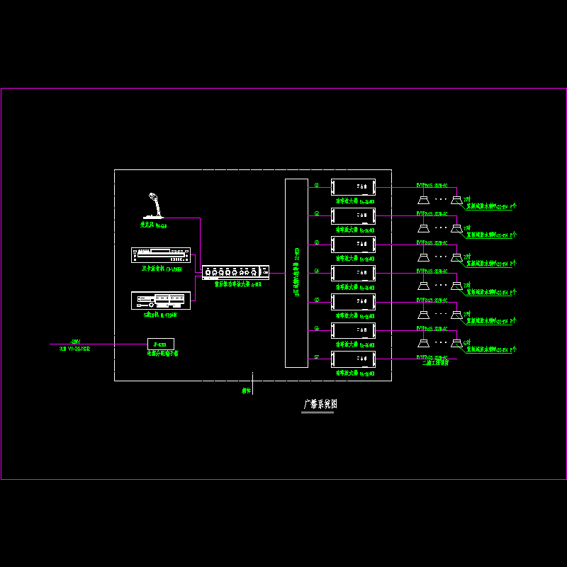 公园广播系统CAD图纸(dwg)