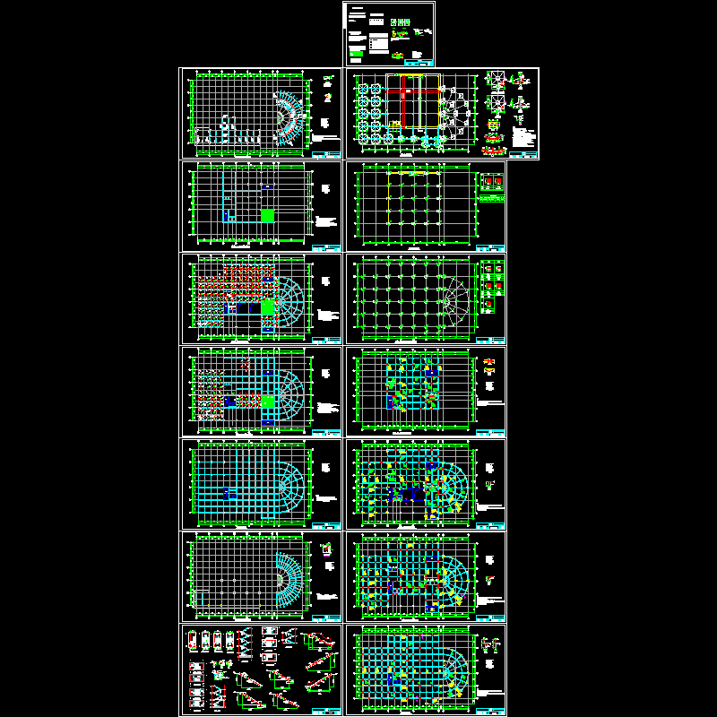 3层框架图纸书馆结构CAD施工图纸(dwg)(7度抗震)(乙级筏形基础)