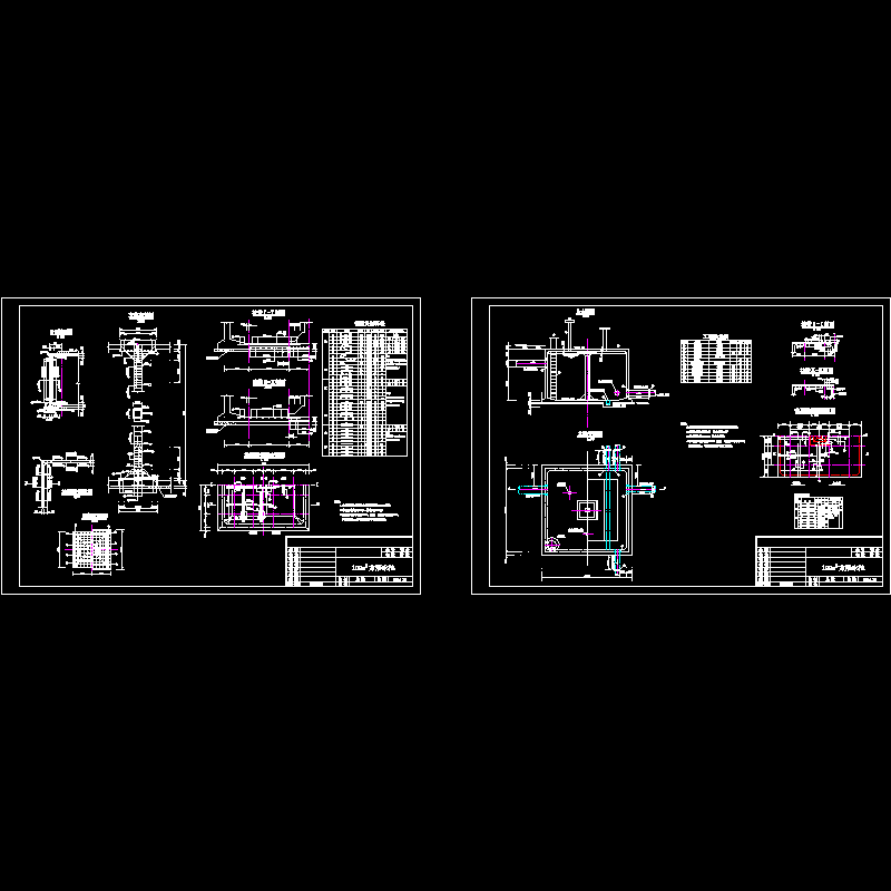 100立方水池结构设计CAD施工图纸(dwg)