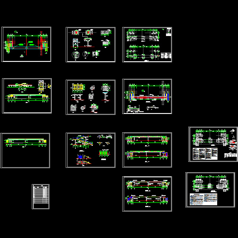 人行天桥结构CAD图纸(dwg)