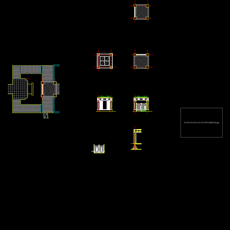 特色花岗岩景亭CAD施工图纸(平面图)(dwg)