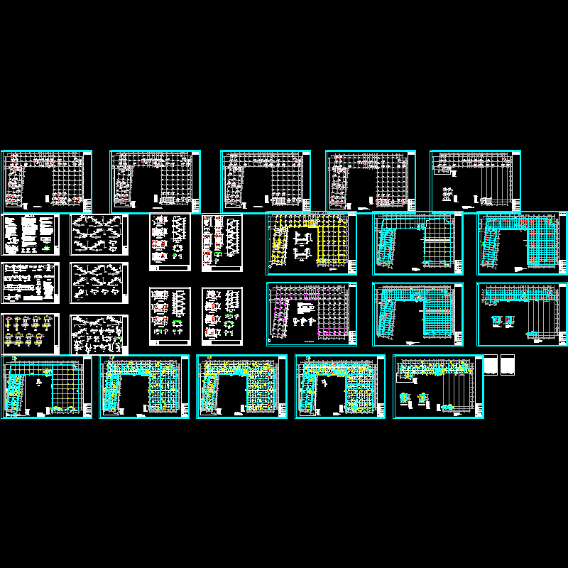 4层办公楼结构CAD施工图纸(梁平法配筋图)(dwg)