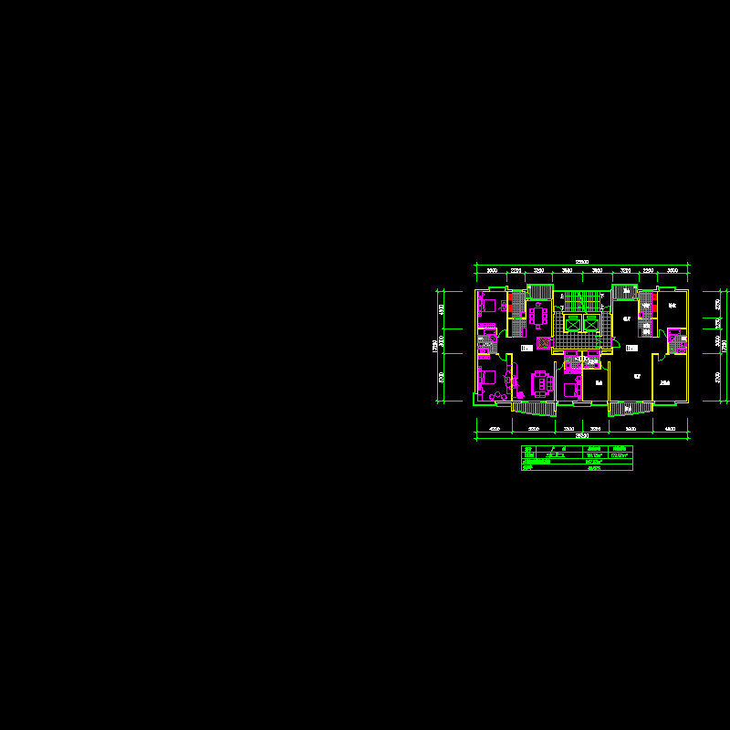 [CAD]板式高层一梯二户户型图纸（174/174）.dwg