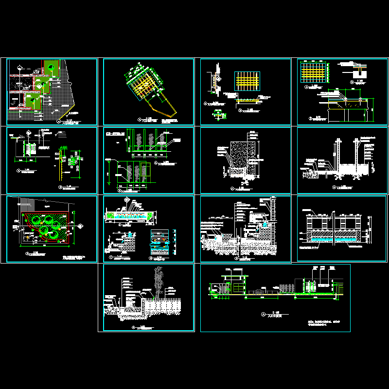 小区入口景观施工图 - 1
