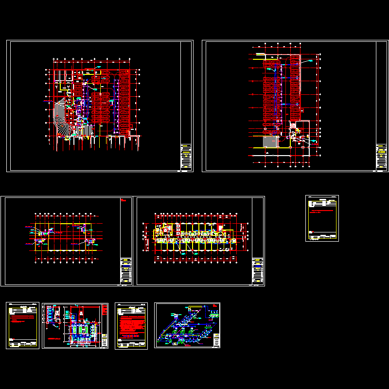 [CAD]酒店冷冻机房平面及系统图纸.dwg