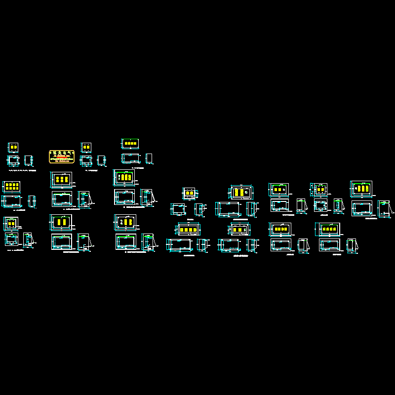 [CAD]游泳馆扬声器、话筒网络接线盒图纸.dwg