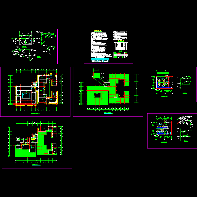 组合四合院水施图（总共7页CAD大样图）(dwg)