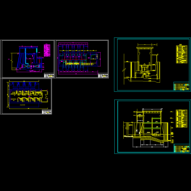 一套电站技改工程初步设计dwg格式CAD图纸(厂房横剖面图)