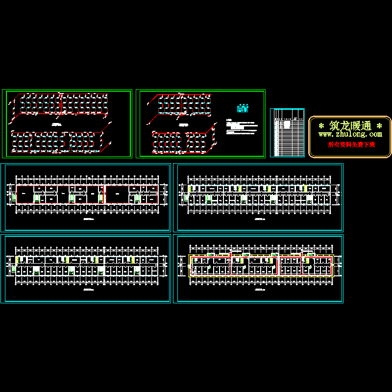 部队工兵营采暖施工CAD图纸(dwg)