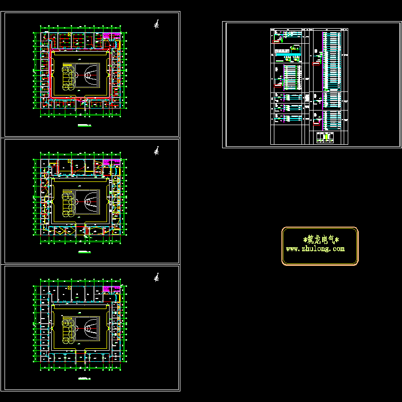 实验楼强电设计CAD施工图纸(配电系统)(dwg)