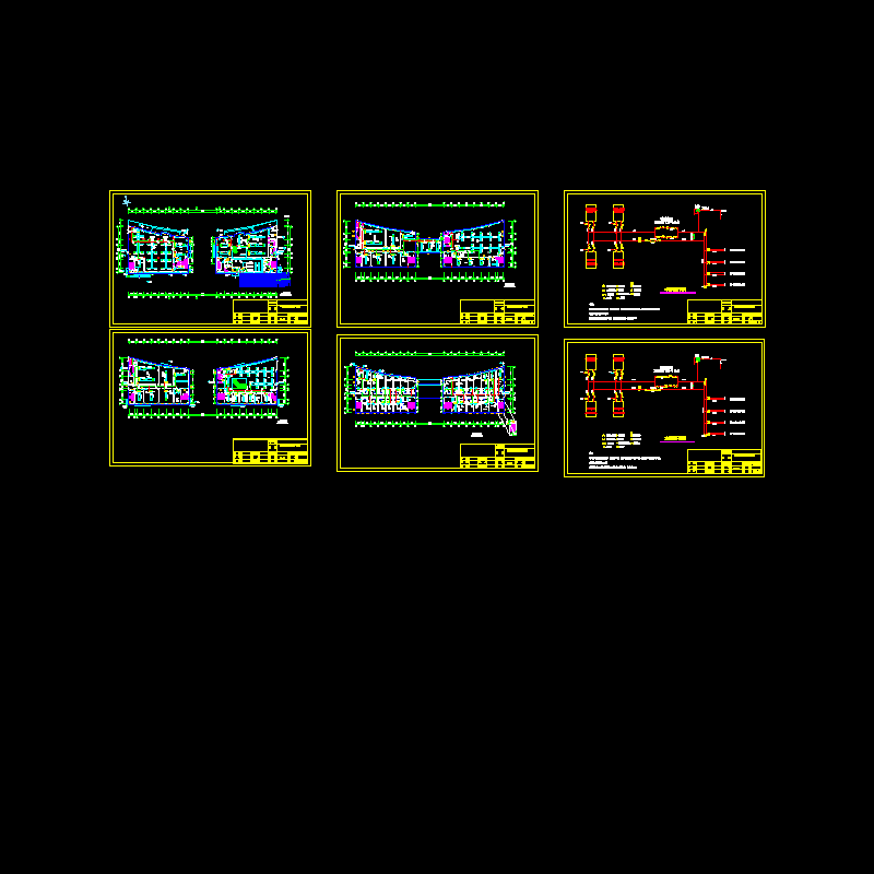 4层综合楼空调施工CAD图纸(空调水系统)(dwg)