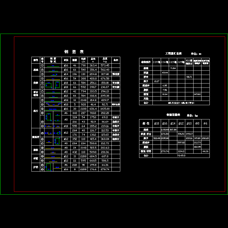 钢筋表、工程量汇总表.dwg