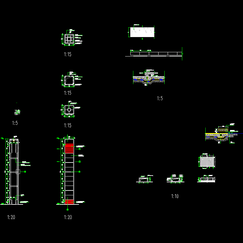 特色灯柱施工CAD详图纸(dwg)