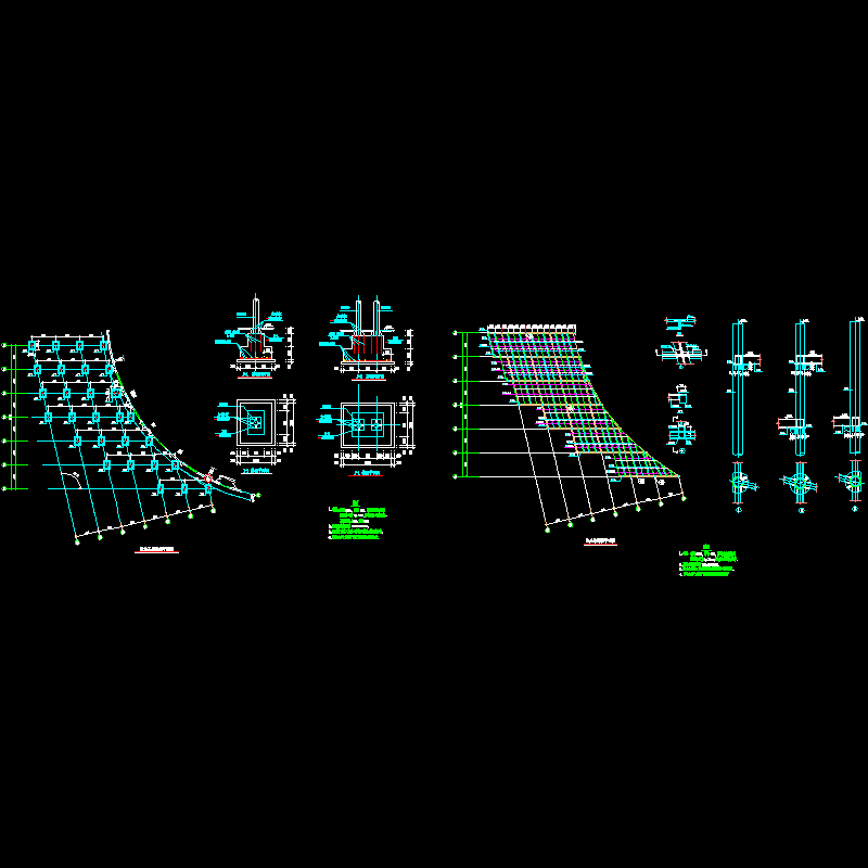 廊架结构dwg格式CAD图纸(节点详图)