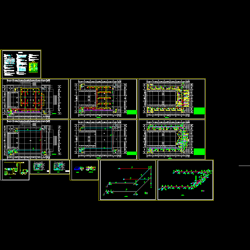 [CAD]1500平米地上3层法院空调图纸.dwg