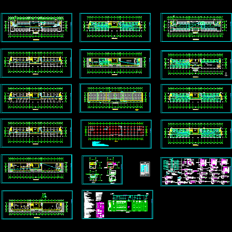 5层办公楼电气CAD施工图纸.dwg