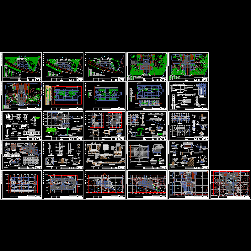 广场局部景观工程CAD施工图纸(dwg)